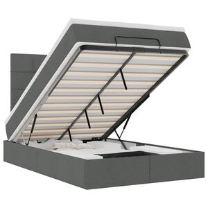 vidaXL Estrutura cama otomana colch&atilde;o 120x200cm tecido cinzento escuro
