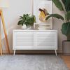 vidaXL Portas de arm&aacute;rio 2 pcs design de persiana pinho maci&ccedil;o branco