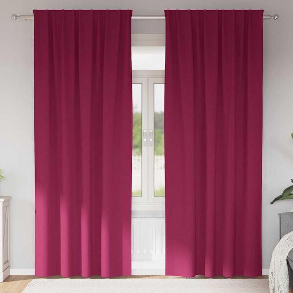 vidaXL Cortinas Blackout com Argolas 2 pcs Vinho Vermelho 225 x 140 cm