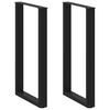 vidaXL P&eacute;s de mesa de bar em forma de U, 2 pe&ccedil;as, preto, 60x(100-101) cm, a&ccedil;o
