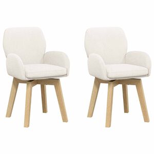 vidaXL Cadeiras de Jantar Girat&oacute;rias 2 unid. Boucl&eacute; Creme