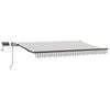 vidaXL Toldo Retr&aacute;til Cinza Claro e Branco 400 &times; 350 cm Tecido e A&ccedil;o