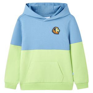 vidaXL Sweatshirt para crian&ccedil;a com capuz azul e amarelo-claro 104