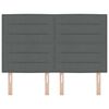 vidaXL Cabeceira LED com cabeceira Cinza Escuro 144 cm Poli&eacute;ster