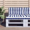 vidaXL Almofad&atilde;o para sof&aacute; de paletes 80x40x12 cm tecido azul/branco