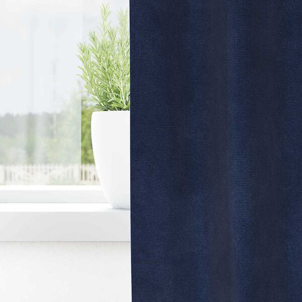 vidaXL Cortinas opacas 2 pcs Azul Escuro 140 x 260 cm Veludo