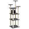 vidaXL &Aacute;rvore p/ gatos c/ postes arranhadores sisal 171cm cinza-escuro