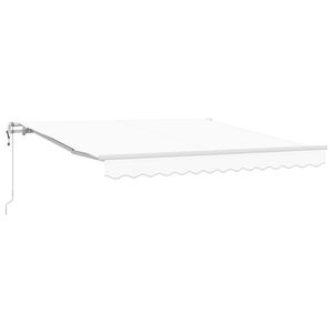 vidaXL Toldo retr&aacute;til Branco 350 x 250 cm Tecido e Alum&iacute;nio