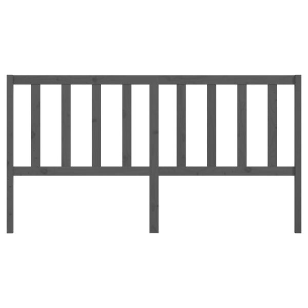 vidaXL Cabeceira de cama 186x4x100 cm pinho maci&ccedil;o cinzento