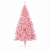 vidaXL &Aacute;rvore de Natal Artificial Pr&eacute;-iluminada Rosa 210 cm PVC