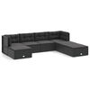 vidaXL 7 pcs conjunto lounge de jardim c/ almofad&otilde;es vime PE preto