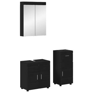 vidaXL Conjunto de M&oacute;veis para Banheiro TULUM 3 unid. Preto
