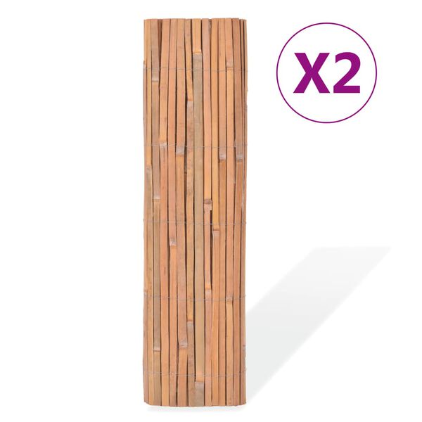 vidaXL Cercas em bambu 2 pcs 100x400 cm