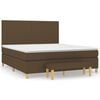vidaXL Cama com molas/colch&atilde;o 160x200 cm tecido castanho-escuro