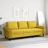 vidaXL Sof&aacute; de 3 lugares 180 cm veludo amarelo