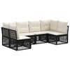 vidaXL Conjunto de Sof&aacute; de Jardim 6 unid. 6 lugar Preto vime PE