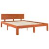 vidaXL Estrutura da Cama com cabeceira Marrom Cera 140 x 190 cm