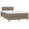 vidaXL Cama box spring colch&atilde;o/LED 120x190cm tecido cinza-acastanhado