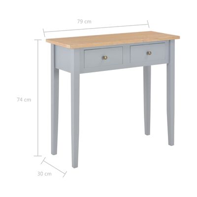 vidaXL Toucador/mesa consola 79x30x74 cm madeira cinzento