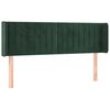 vidaXL Cabeceira cama c/ luzes LED veludo 147x16x78/88 cm verde-escuro