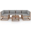 vidaXL 7pcs conj. lounge paletes jardim c/ almofad&otilde;es pinho impregnado