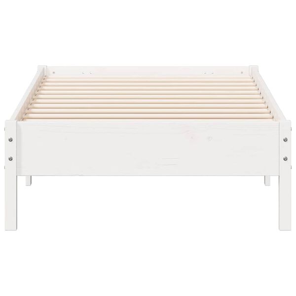 vidaXL Cama sem colch&atilde;o 75x190 cm madeira de pinho maci&ccedil;a branco