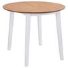 vidaXL Mesa de jantar com abas rebat&iacute;veis redonda MDF branco