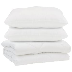 vidaXL Edred&atilde;o com travesseiro 3 pcs Branco Microfibra