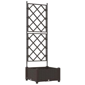vidaXL Vaso de Jardim Castanho 40 x 40 x 125,5 cm PP