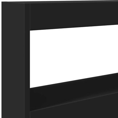 vidaXL Armário de cabeceira com luzes LED 100x17x102 cm preto