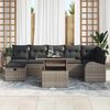 vidaXL Conjunto de Sof&aacute; de Jardim 8 pcs Cinzeto Rattan Sint&eacute;tico