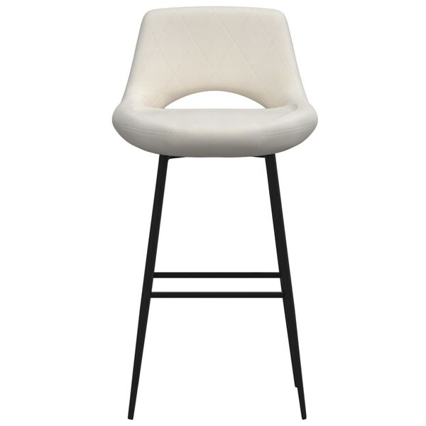 vidaXL Banco de bar veludo cor creme