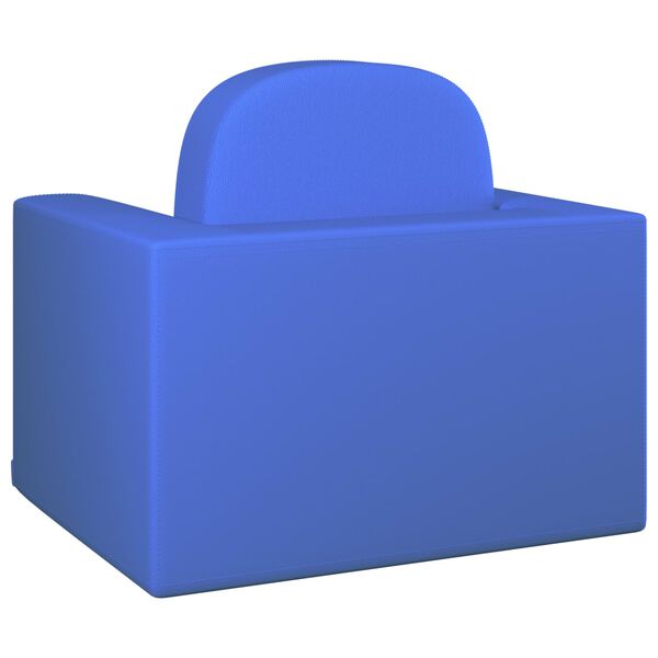vidaXL Sof&aacute; infantil 2-em-1 couro artificial azul