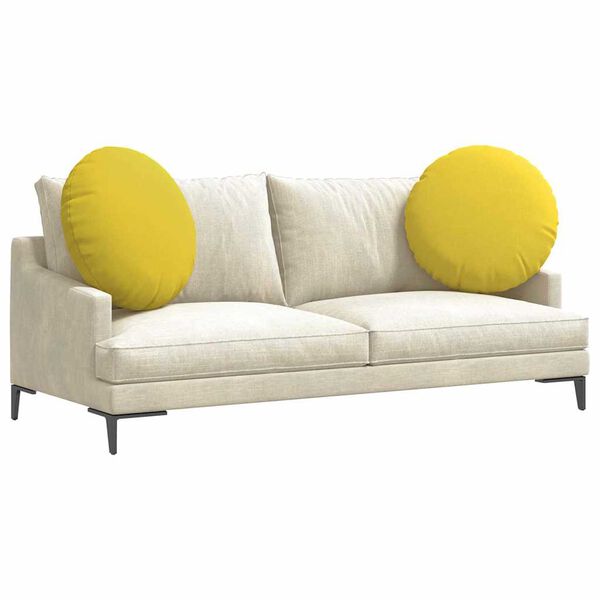 vidaXL Almofadas de Assento 2 pcs Amarelo Claro &Oslash;80 x 29 cm tecido