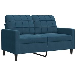 vidaXL Sof&aacute; de 2 lugares veludo 120 cm azul