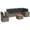 vidaXL 7 pcs conjunto sof&aacute;s p/ jardim c/ almofad&otilde;es vime PE cinzento