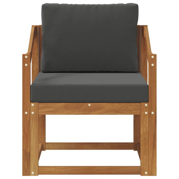 vidaXL Sof&aacute; exterior Madeira de Ac&aacute;cia maci&ccedil;a e Poli&eacute;ster Natural