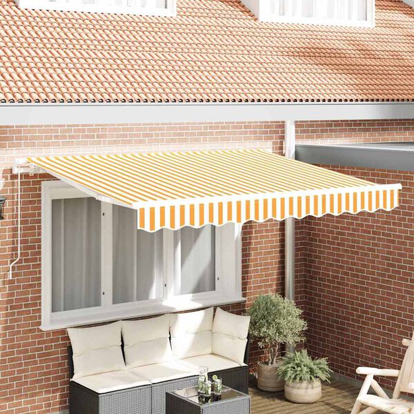 vidaXL Toldo Retr&aacute;til Manual Amarelo 300 x 200 cm tecido