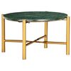 vidaXL Mesa de centro 60x60x35cm pedra genu&iacute;na textura m&aacute;rmore verde