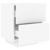 vidaXL Mesas de cabeceira c/ luzes LED 2 pcs derivados madeira branco