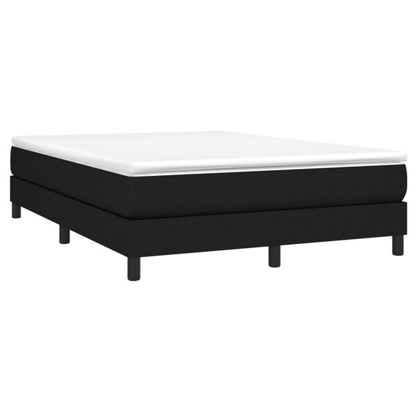 vidaXL Estrutura de cama com molas 140x190 cm tecido preto
