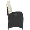 vidaXL Cadeiras de jardim reclin&aacute;veis c/ almofad&otilde;es 2pcs vime PE preto