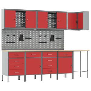 vidaXL Conjunto de Arm&aacute;rios de Trabalho Manual 12 unid. Preto e Cinza