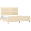 vidaXL Estrutura de cama sem colch&atilde;o 180x200 cm tecido cor creme