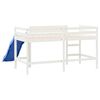 vidaXL Cama alta p/ crian&ccedil;a c/ escorrega 80x200 cm pinho maci&ccedil;o branco