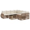 vidaXL Conjunto de Sof&aacute; de Jardim 9 unid. Bege e Branco Creme vime PE