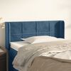 vidaXL Cabeceira de cama c/ abas veludo 93x16x78/88 cm azul-escuro
