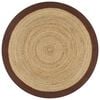 vidaXL Tapete artesanal em juta com rebordo castanho 90 cm