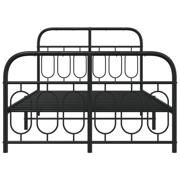 vidaXL Estrutura de cama com cabeceira e pés 120x190 cm metal preto