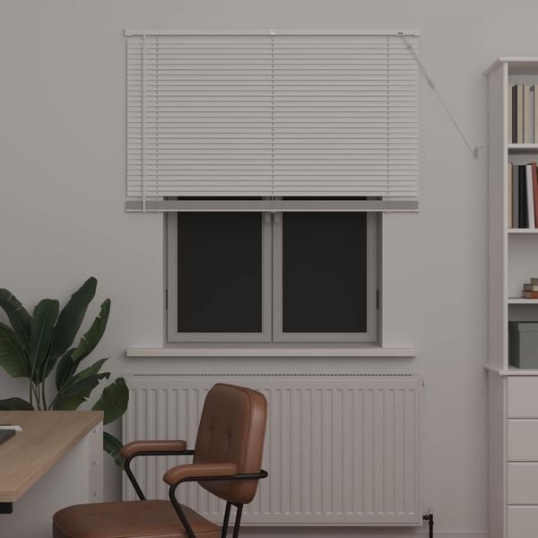 vidaXL Cortina Veneziana Manual Ajust&aacute;vel Branco 150 x 110 cm PVC